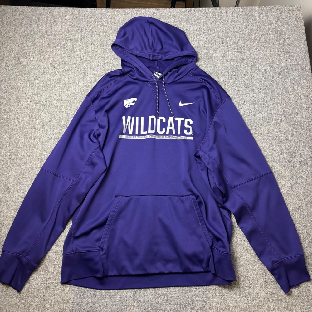 Kansas State Wildcats Nike Hoodie Mens 3XL Purple Therma-FIT Pullover Sweatshirt